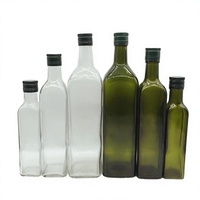 Bouteilles en verre vides de 750 ml pour huile d'olive, avec bouchon verseur compte-gouttes, pour huile de cuisson