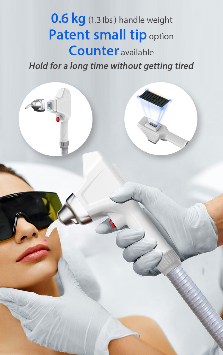 Portable Beauty Applicator 808nm Fiber Laser Hair Removal Machine With Ice Treatment