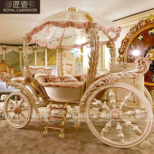 Letto <span class=keywords><strong>Principessa</strong></span> in Legno Massello Stile Europeo Italiano, Carrozza Rosa Giocosa su Misura per Ragazze, Torni per Carrozze Francesi - Product Image 2