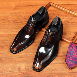 Chaussures en cuir pour hommes les plus vendues, chaussures Oxford en cuir véritable brillantes à bout pointu avec lacets, chaussures habillées formelles pour hommes - Product Image 4