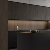 Service de design d'intérieur pour toute la maison, appartement ou villa, en noyer foncé, matériaux de construction écologiques, solution tout-en-un