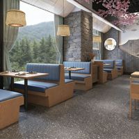 Luxuriöse Gastronomie-Möbel: Diamant-Gestepptes Leder-Sitzbank-Set mit Tisch und Stühlen für Buffet, Restaurant und Café