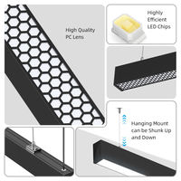 Vente en gros de luminaires suspendus linéaires LED modernes en aluminium anti-éblouissement 45W pour bureaux, hôtels, restaurants et projets