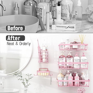 Estantes de Ducha Modernos y Ecológicos de Acero Inoxidable, Directo de Fábrica, Organizador de Ducha Adhesivo para Montar en la Pared, para <span class=keywords><strong>Baño</strong></span> y Hotel - Product Image 5