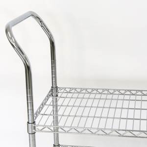 3-delige chromen stalen opbergwagen, industriële transportkar met handvat voor transport - Product Image 4