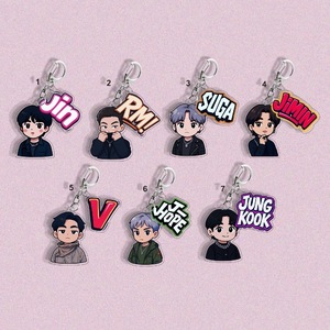 Llavero de acrílico con foto de dibujos animados de ídolos de K-pop, accesorio para mochila de la gira mundial 2026, AR <span class=keywords><strong>V</strong></span> Jimin J-hope Suga Jin - Product Image 1