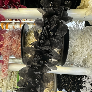 Apliques de Renda Africana Estilo Coreano com Flores 3D, Lantejoulas e Strass Costurados à Mão, com Corrente para Acessórios de Joalheria DIY - Product Image 5