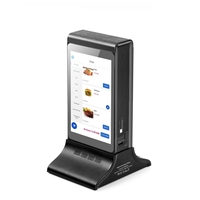 Kiosque de commande automatique avec deux écrans LCD de 7 pouces, WiFi 6, logiciel en nuage, lecteur NFC, affichage d'annonces et conception de table