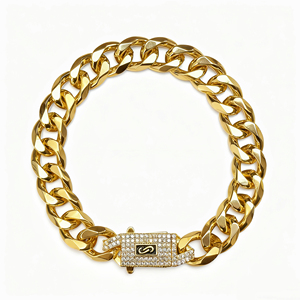 Ingrosso gioielli in ottone da uomo placcato oro 14k alta qualità Hip Hop lucido classico spesso Monaco Cuba Miami Cubana Monaco 2026 - Product Image 1