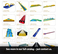 Toboggan Aquatique Gonflable Personnalisé Jaune et Bleu, Glissade Géante Gonflable pour Adultes et Enfants, Jeu d'Eau Amusant Urbain