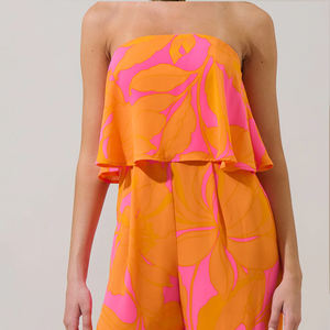 Mono de Verano 2026 Casual con Estampado Playero, Sin Tirantes, Doble Capa, Hecho a Medida, 100% Rayón Voile - Product Image 4