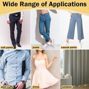 1 pouce * 1m Patch de pantalon auto-adhésif pour pantalon rapide sans couture Bande de tissu pour vêtements à ourlet adhésif pour pantalon de jean - Product Image 6