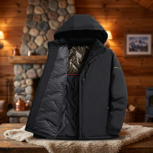 Winter Outdoor Thickened Windproof <b>Warm</b> Eco-Friendly <b>Men's</b> Bomber <b>Jacket</b> Casual Woven Zipper Closure Cotton-Filled Water Front - Product Image 3