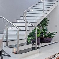 Design moderne 304/316/2205 Inox Acier inoxydable Ascenseur Rail Balcon Balustrade Post Escalier Main courante avec garde-corps en verre
