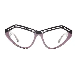 Veetus Women's Optical Fancy Hollow Luxury Acetate Eyeglass Frames Prescription Glasses Eyewear Handmade Designer Optical Frames