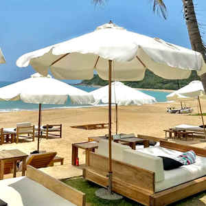 Parapluie en bois massif pour les loisirs en plein air, patio, jardin, plage, restaurant, <span class=keywords><strong>parasol</strong></span> commercial, <span class=keywords><strong>parasol</strong></span> blanc - Product Image 2