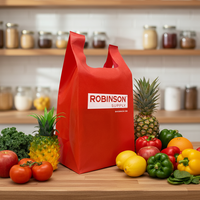 Sac de courses réutilisable en non-tissé personnalisé avec impression, motif lettres, en matériau recyclé, couleur personnalisée, design dessin animé, à bandoulière