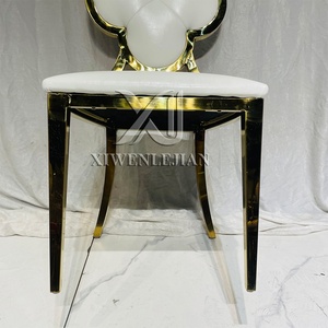 Ghế nhà hàng da PU thiết kế hoa, dùng cho sự kiện, ăn uống, đám cưới vàng, khách sạn, ghế xếp chồng kiểu Ý sang trọng, khung thép không gỉ - Product Image 6