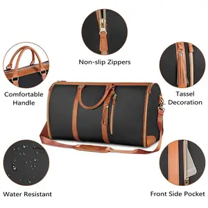 Tas kulit PU gantung wanita, tas garmen ransel perjalanan dapat dilipat konversi 2 In 1 kualitas tinggi