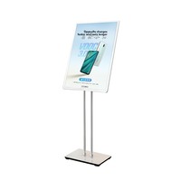 Stand Display Menu Persegi Panjang untuk Pusat Perbelanjaan, Poster Bercahaya Bertenaga LED, Kotak Mobile Berdiri Lantai dengan Grafik Tarik-Ulur Ultra-tipis
