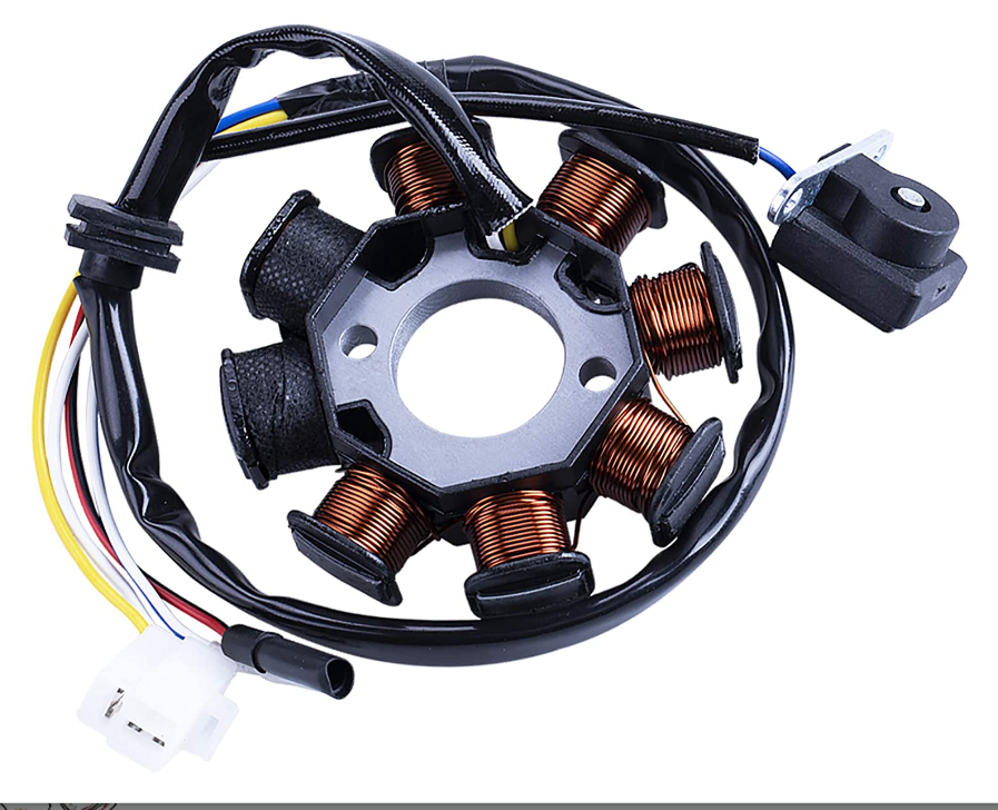 Статор зажигания Magneto AC 8 полюс 4 провода катушка для GY6 49cc 50cc 80cc 125cc 150cc 139QMB 147QMD 152QMI 157QMJ мотоцикла