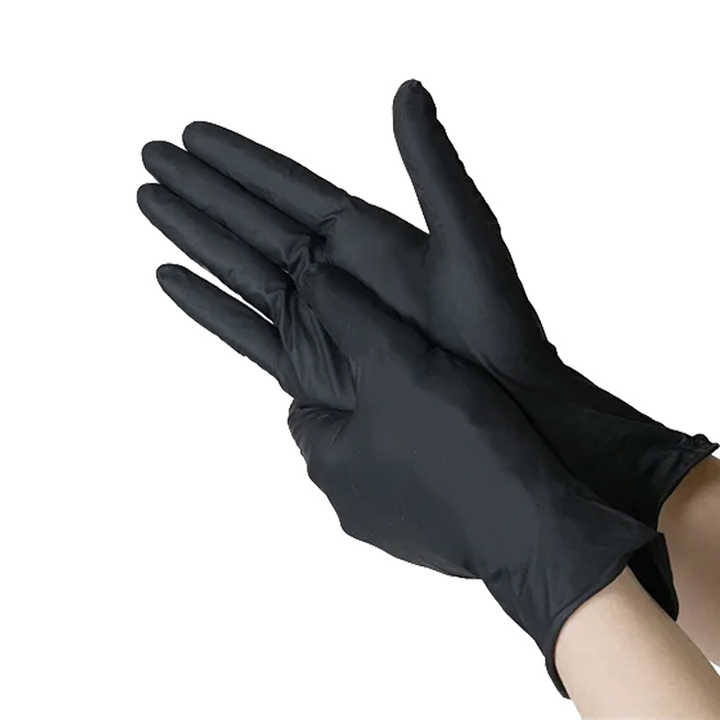 nitrile gloves box of 100 Powder Free Fingertips Textured Disposable 8