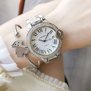 Montres de luxe en cuir pour femmes, cadran 38 mm, mouvement à quartz, style vintage, vente en gros - Product Image 3