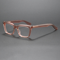 Montures de lunettes carrées en acétate épais, noires, classiques, de haute qualité, sur mesure, de luxe rétro, pour la vente en gros