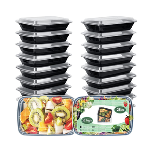 28oz hình chữ nhật thêm-Dày <span class=keywords><strong>BPA</strong></span>-<span class=keywords><strong>free</strong></span> nhựa Bento Hộp Ăn Trưa lò vi sóng/máy rửa chén/tủ đông an toàn dùng một lần tươi mát bảo quản - Product Image 1