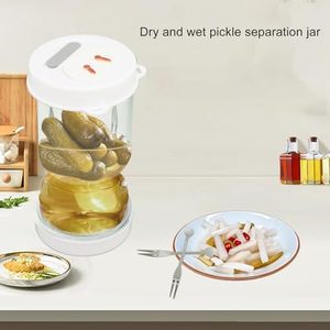 Pickle Juice Separator Wet and Dry Strainer Flip Hourglass <b>Jar</b> Airtight Storage Olive Pickle Container Plastic Pickle <b>Jar</b> - Product Image 6