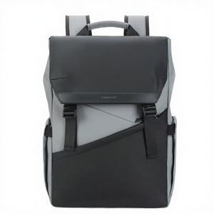 Unisex Minimalist Genuine Leather Laptop <b>Backpack</b> With Water Resistance Cover Closure 36-59L Capacity Soft Handle Shoulder <b>Strap</b> - Product Image 3