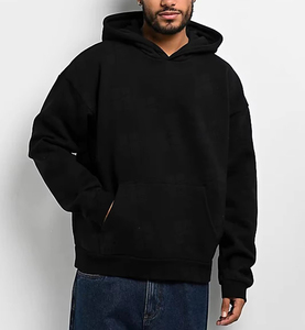 Unisex 80% Algodón 20% poliéster 320 GSM peso pesado negro gráfico Sudadera con capucha bordado personalizado a prueba de viento ecológico transpirable - Product Image 2
