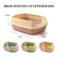 YOZA Bac à litière semi-fermé de luxe pour chat, extra-large 52L, facile à nettoyer, anti-éclaboussures, design épaissi durable, toilettes pour chat multicolores