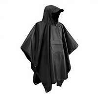 Imperméable trois-en-un multifonctionnel en taffetas de polyester PU pour camping et randonnée, style cape