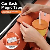 Pochette de rangement pour porte de voiture, porte-gobelet multifonctionnel en cuir pour bouteille d'eau et téléphone, fixation par bande magique, ajustement universel