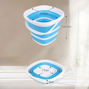 Seau pliable en silicone pratique pour la pêche en plein air, la plage, le nettoyage à domicile - Product Image 3