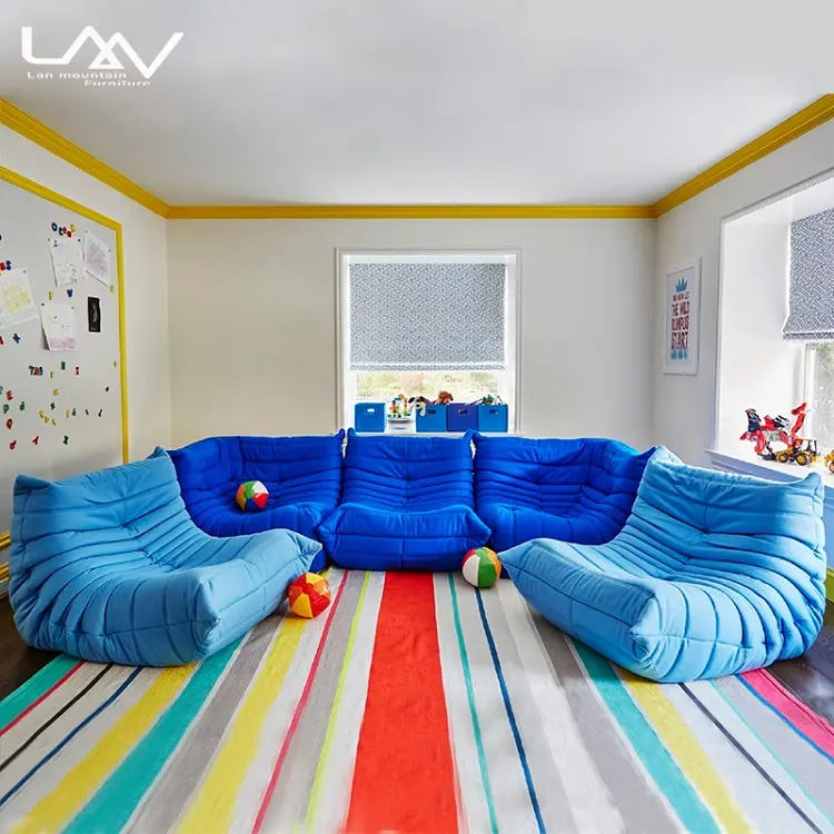 Conjunto de sofás de tela para sala de estar, conjunto de sofás modernos y grandes, con bolsa de granos, de tela esquinera, modelo de 2021