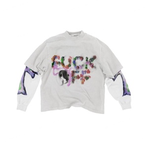 เสื้อยืดลำลองแบบยูนิเซ็กซ์ ผ้าฝ้าย 100% คุณภาพสูง พิมพ์ลายดิจิทัล ผ้าวาฟเฟิลสองชั้น แขนยาว สกรีนโลโก้ตามสั่ง ทรงโอเวอร์ไซส์ - Product Image 2