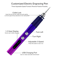 Mini-meuleuse électrique sans fil, kit de perceuse à ongles, vitesse variable, outil léger et portable pour salon et usage domestique