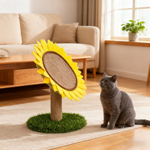 Rascador para Gatos con Diseño de Girasol, Vertical, Resistente, Juguete para Gatos de Interior - Product Image 3