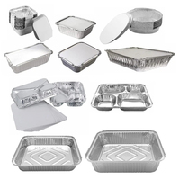 Barquettes carrées jetables en aluminium pour poutine avec couvercle en aluminium, compatibles micro-ondes, pour frites canadiennes, fromage blanc et sauce