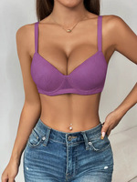 Soutien-gorge sans couture en dentelle pour femme, avec armatures, push-up, lingerie sexy, bralette lissante, grande taille, bonnets profonds