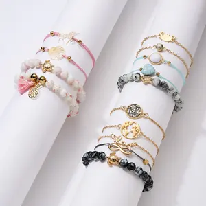 Böhmischen Frauen Schmuck Armband 5 teile/satz Karte Schildkröte Liebe 8 Form Paar Armband Set