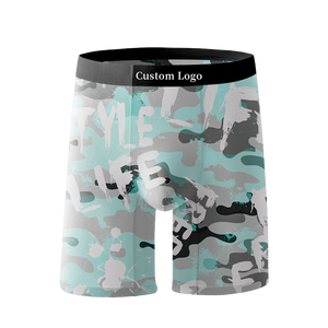 Nuevos Calzoncillos Boxer de Hombre con Diseño Geométrico de Lujo, Cómodos, Elásticos y Ajustables, con Cintura Tejida Jacquard - Product Image 1