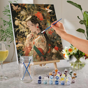 Pintura de <span class=keywords><strong>Color</strong></span> DIY sin Marco, Hecho a Mano, Anime de Ocio, Decoración de Dormitorio, Pintura Colgante, 40x50, 1 Unidad - Product Image 1
