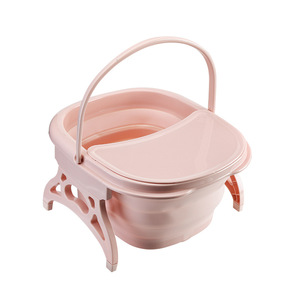 Bassin pliable multifonctionnel portable pour bain de pieds domestique avec couvercle isolant épaissi – Seau de lavage des pieds en plastique - Product Image 5