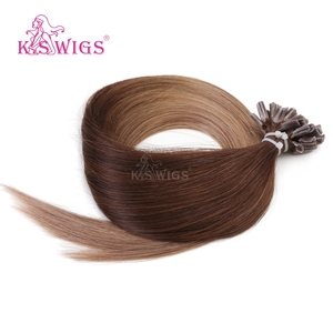 K.SWIGS T4-10# Ombre 100% Remy Human Hair Straight Cuticle Aligned No <b>Tangle</b> No Shedding Wholesale Keratin U-Tip Hair Extensions - Product Image 2