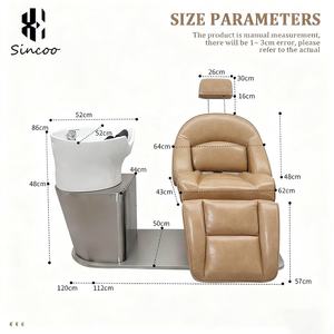 Fauteuil de lavage auto-pliant en éponge haute densité, durable et réglable, avec bac à shampoing intégré pour salon de coiffure - Vente en gros - Product Image 6