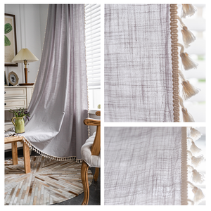 Rideau esthétique <span class=keywords><strong>à</strong></span> franges en coton bambou pour maison mariage Banquet baie vitrée balcon - Product Image 2