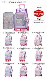 2023 nouveau dessin animé étudiant sac <span class=keywords><strong>à</strong></span> dos filles garçons cartables avec Six roues enfants chariot sacs enfants sac <span class=keywords><strong>à</strong></span> dos <span class=keywords><strong>à</strong></span> roulettes - Product Image 2